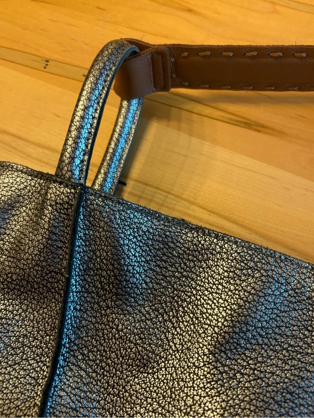 The Sak Los Feliz Large Tote Bag, Metallic Silver